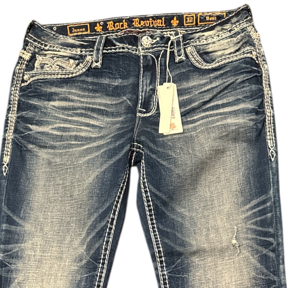 NWT Rock Revival Distressed Bootcut (Janna) Jeans - Picture 2 of 13